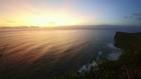 Sunset Timelapse With The Ocean View From The Cliff In Uluwatu, Bali, Indonesia Stock Footage 200783247