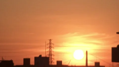 Sunset timelapse at Osaka in cloudy day - 4k Stock Footage 329228176