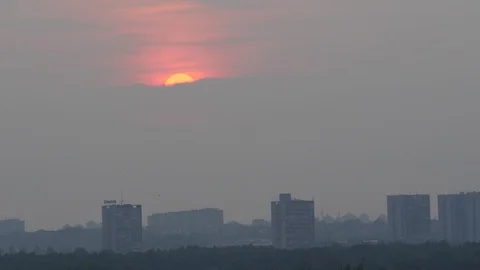 Sunset timelapse over Belgrade city Stock Footage 94521952