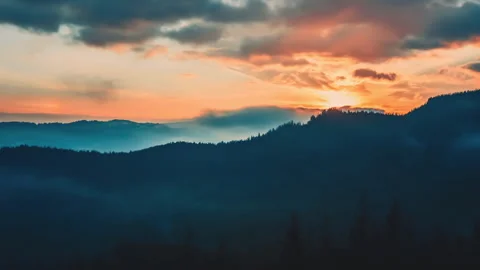 Sunset Timelapse Over Carpathian Mountains Stock Footage 316015751