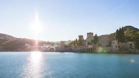 Sunset timelapse over Château de la Napoule in Mandelieu-la-Napoule 動画素材 329241253