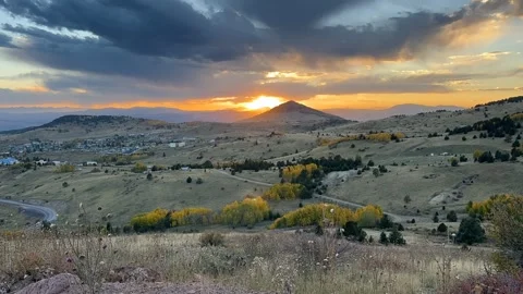 Sunset Timelapse over Cripple Creek – Historic Mining Town, Colorado Stock Footage 333540278