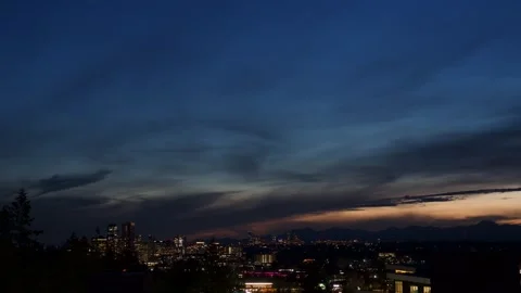 Sunset Timelapse Over Downtown Bellevue Stock Footage 305282818