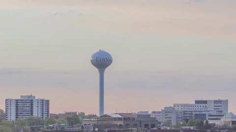 A Sunset Timelapse over the Edina Water Tower Stock Footage 144396070