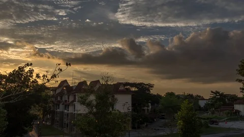 Sunset timelapse over houses Vídeos de archivo 99671033