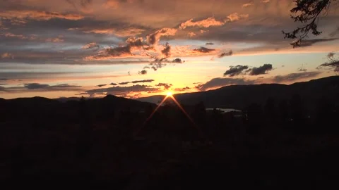 Sunset Timelapse Over Kamloops British Columbia Canada Stock Footage 346787738