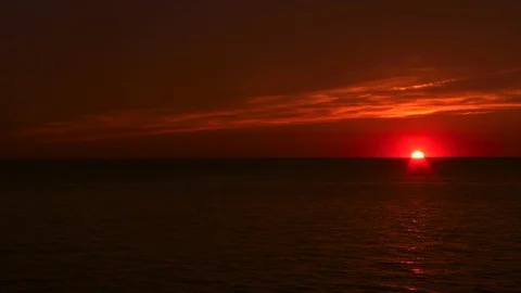 Sunset Timelapse over Lake Erie Stock Footage