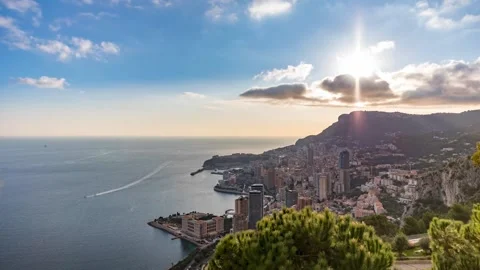 Sunset timelapse over Monaco 動画素材 328410438