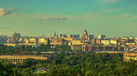 Sunset timelapse over Moscow Stock Footage 68682566