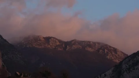 Sunset Timelapse Over Mountains. Stock Footage 261026478