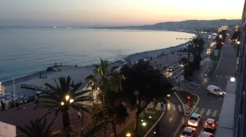 Sunset Timelapse over Nice, France Stock Footage