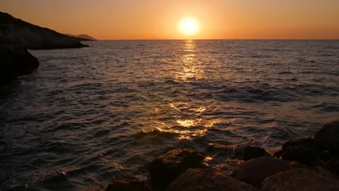 Sunset Timelapse over the Ocean Stock Footage 158146509