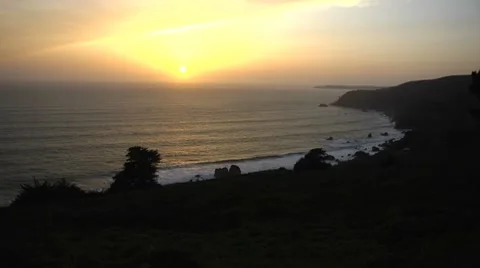 Sunset timelapse over Pacific Ocean Stock Footage 7765070
