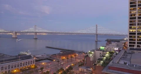 Sunset Timelapse Over San Francisco Bay Bridge Stock Footage