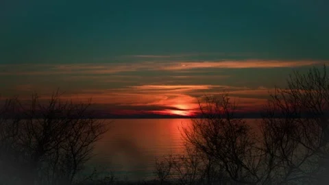 Sunset timelapse over the sea Stock Footage 306012663