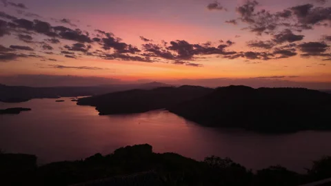 Sunset Timelapse over Ta Dung Lake, Central Highlands Vietnam 库存影片 329915259