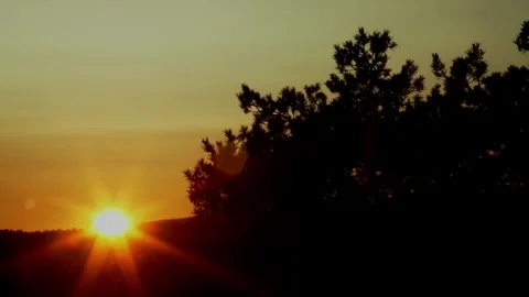 Sunset timelapse over treetops in Dalarna. Warm sky 스톡 동영상 246392108