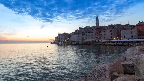 Sunset timelapse of Rovinj Croatia 스톡 동영상 69809955