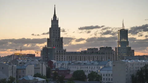 Sunset timelapse in the Russian capital Stock Footage 172568182