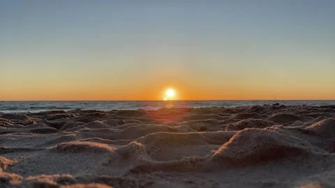 Sunset timelapse on the sandy beach of the Baltic Sea. Stock Footage 316117678