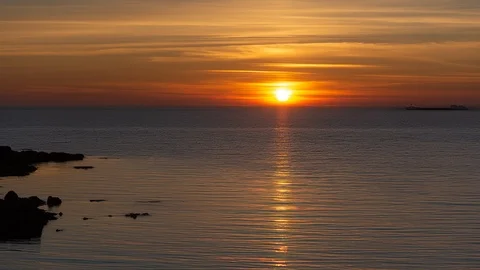 Sunset timelapse on the sea 4K Vídeos de archivo 126932388