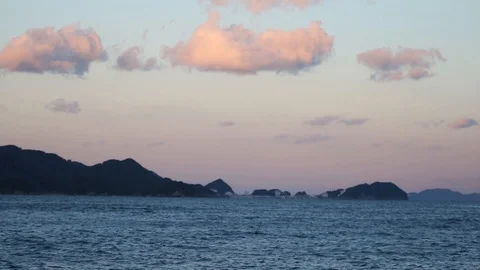 Sunset timelapse of the sea and clouds Stock Footage 95305794