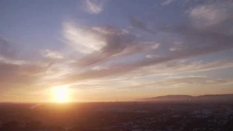 Sunset timelapse sky clouds rolling in from santa monica towards culver city Stock Footage 84148241