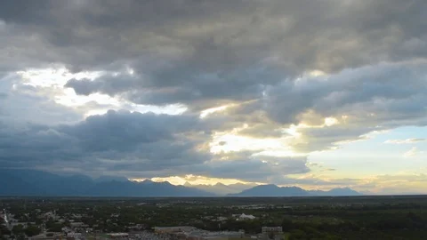 Sunset timelapse of a small town in Mexico Stock Footage 95556655