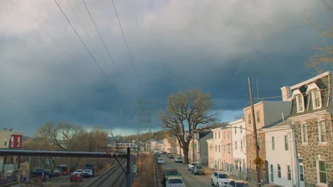 Sunset timelapse, stormy sky Stock Footage 234243535