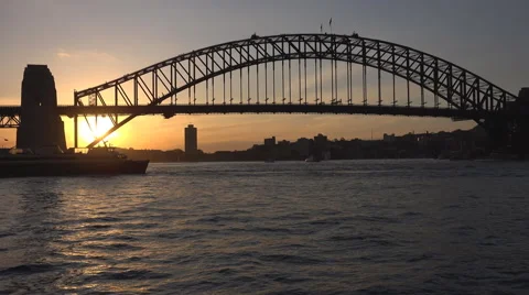 Sunset timelapse Sydney Harbour bridge Stock Footage 52382118
