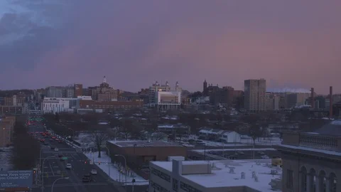 Sunset Timelapse of Syracuse New York Stock Footage