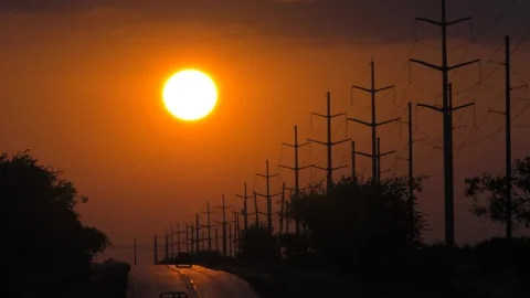 Sunset Timelapse Traffic Stock Footage 126587595
