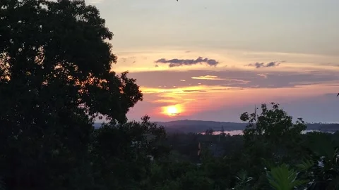 Sunset Timelapse View Lagoon in the Background Stock Footage 248931167