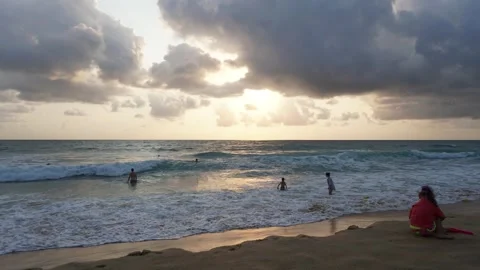 Sunset timelapse with a view of the sea and clouds Video stock 246322343