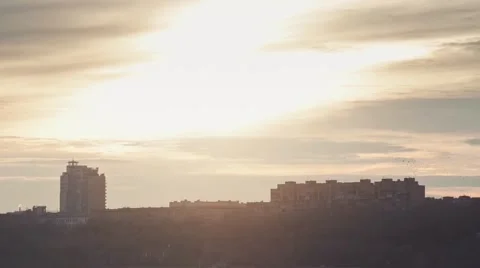 Sunset timelapse Volgograd Vídeo Stock 43011109