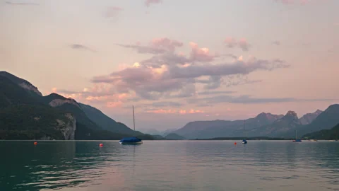 Sunset timelapse on Wolfgangsee, Austria. Stock Footage 133134889