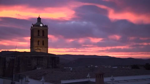 Sunset Timelapse in Zafra, Spain Stock Footage 67444320