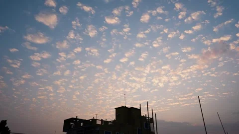 Sunset times blue ske view with clouds Stock Footage 293519002