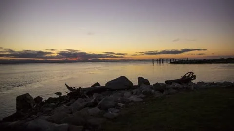 Sunset times by the ocean Video stock 12681193