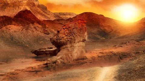Sunset in Timna Park Stock Photos