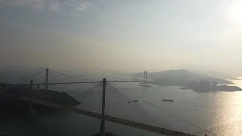Sunset in Ting Kau Bridge Stock Footage 169125793