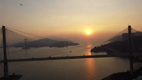 Sunset in Ting Kau Bridge - Time-lapse Stock Footage 169125727