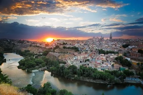 Sunset in Toledo, Castile-La Mancha, Spain Stock-Fotos