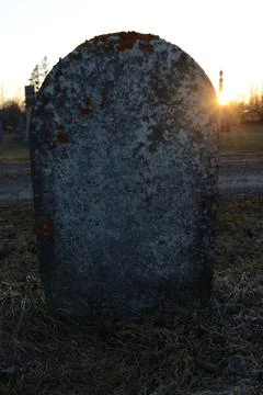 Sunset With Tombstone Stock Photos