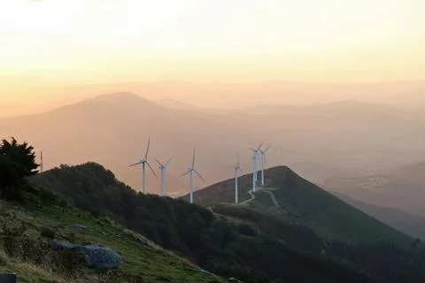 Sunset on the top of Monte Oiz - Basque Country, Spain Foto stock