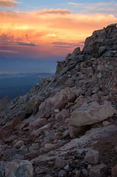 Sunset on top of mount evans, co Stock Photos