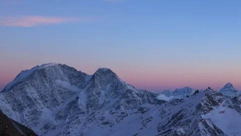 Sunset on the top of the mountains Stock Footage 98761125