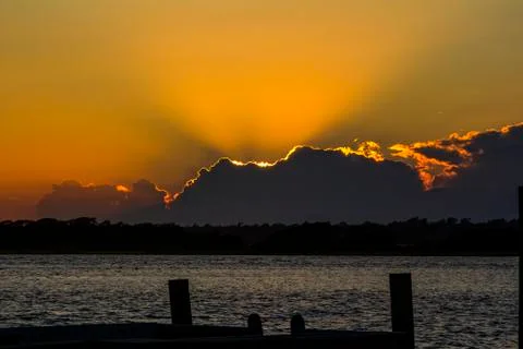 Sunset on Top Sail Stock Photos