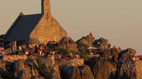 Sunset from the top of Table Mountain Stock Footage 32127948