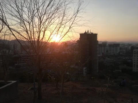 Sunset tophill Stock Photos